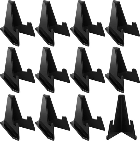 12 Packs Easel Stands Mini Coin Display Stand 2.17 x 1.65 Inch Easel Holder Card Stand for Display Black Display Stand for Collectibles Plastic Pl...