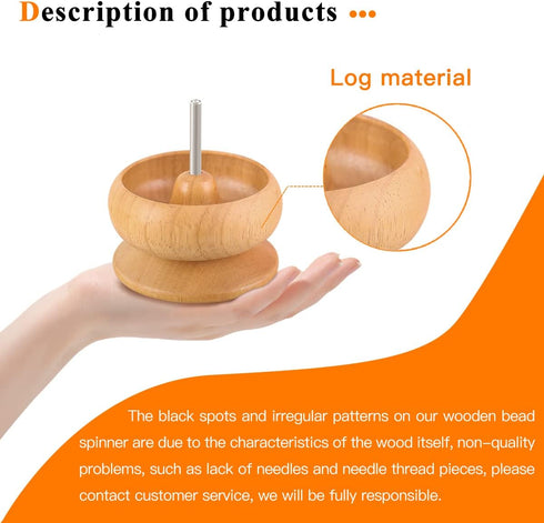 hobbyworker The Upgrade Version Wooden Bead Spinner with 2 Pcs Big Needles,8000 Pcs Seed Beads and 1 Surprise Gift Pack for Jewelry Making Tools,Q...