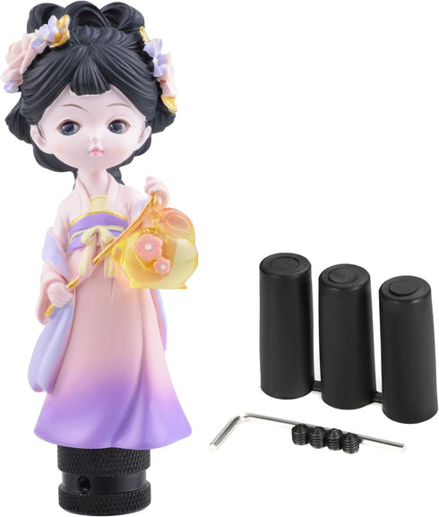 Arenbel Car Shifter Knobs Hanfu Girl Style Gear Lever Shift Handle Replacement Fit Most Automatic Manual Transmission Vehicles, Pink and Purple...