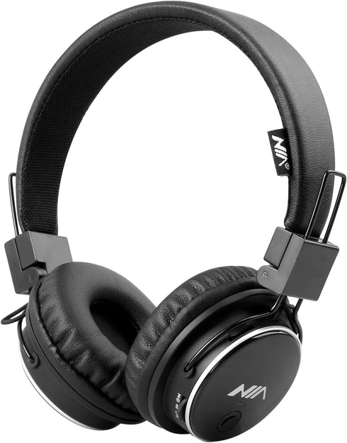 NIA Wireless Over Ear Headphones, Multifunctional Foldable Colorful Stereo Bass Bluetooth Headsets with 3.5mm Jack/Microphone/MP3 Player/FM Radio ...
