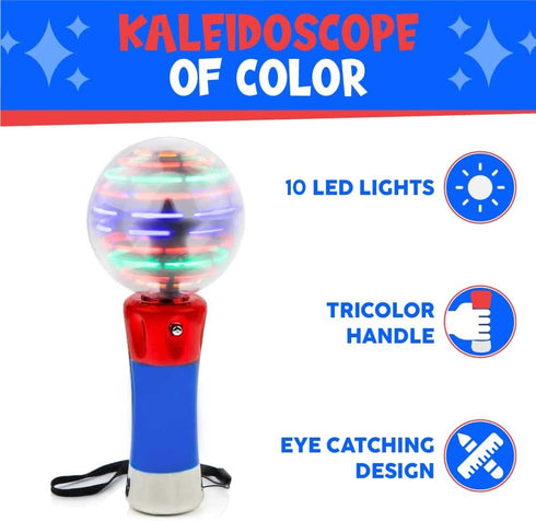 Toysery Spinning Light Up Toy Magic Wand for Kids, LED Light Up Wand Toy for Boys and Girls. Provides Thrilling Light Show Autism Sensory Toys...