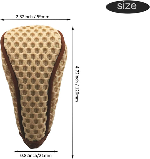 Gear Shift Knob Cover Zippered-Style Car Shifter Head Protector Interior Decor Accessories Fit Most Vehicles (Beige)...