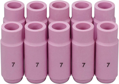 RIVERWELD TIG Alumina Nozzles Ceramic Shield Cup #7 10N47 7/16" Orifice Fit DB PTA SR WP 17 18 26 TIG Welding Torch 10pk...