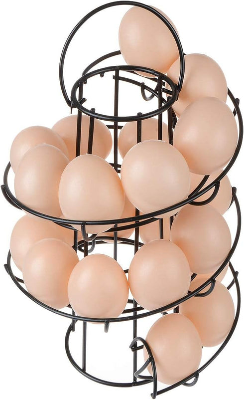 Egg Skelter Deluxe Modern Spiraling Dispenser Rack - Freestanding Wire Chicken Egg Storage Organizer Display Holder Basket for Countertop Kitchen,...