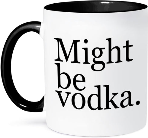 3dRose Might Be Vodka Black Two Tone Mug, 11 oz...