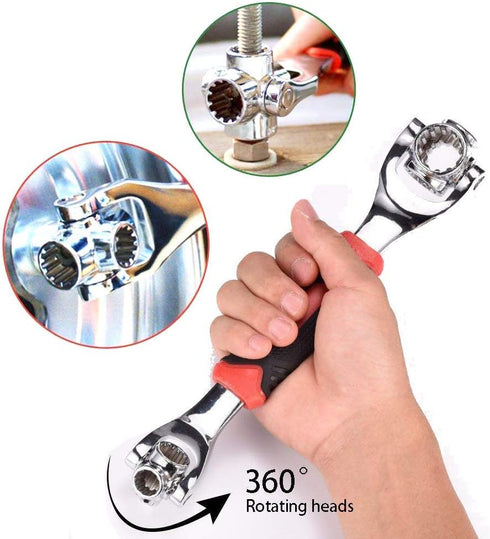 Universal Wrench 48 in 1 Socket Wrench Multifunction Wrench Tool with 360 Degree Rotating Head, Spanner Tool for Home and Car Repair...