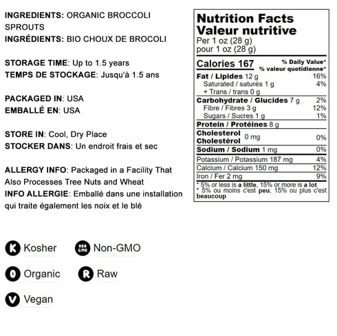 Food to Live Organic Broccoli Sprouts Powder, 4 Ounces — Grown from Non-GMO Seeds, Kosher, Non-Irradiated, Pure, Vegan Superfood, Bulk, Rich in Su...