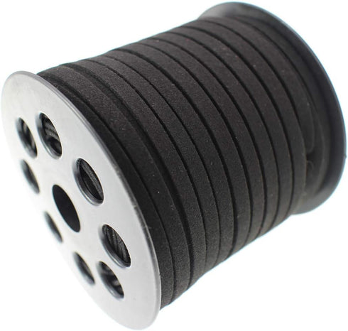 Pamir Tong Faux Suede Leather Cord String for Jewerly Making 5mm 40 Yards Black Bracelet Cord Flat Thin Leather Lace Thread for Necklace-Chocker &...