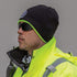 Klein Tools 60391 Knit Beanie, Thermal Fleece Winter Hat, Windproof, Fits under Helmets, Black with High-Visibility Yellow Band Trim...