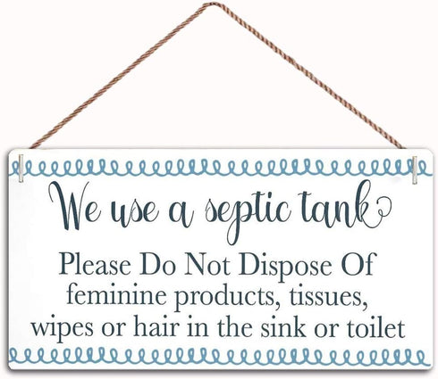 Septic Tank Bathroom Rules Small Toilet Plaque Great ?Family Decor Sign?Wall Door Sign,12"X6"Sign(30151115)...