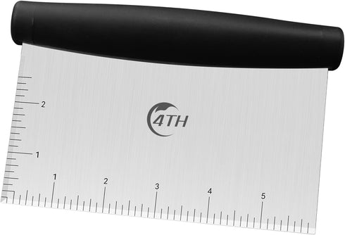Stainless Steel Dough Bench Scraper & Chopper, Pastry Cutter for Kitchen (1 Pack, Black)...