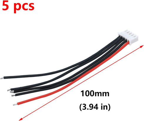 Antrader 4S Battery Balance Charger Silicone Wire Extension Cable for Li-Po Batteries, 14.8V, 3.9-inch, 5pcs...
