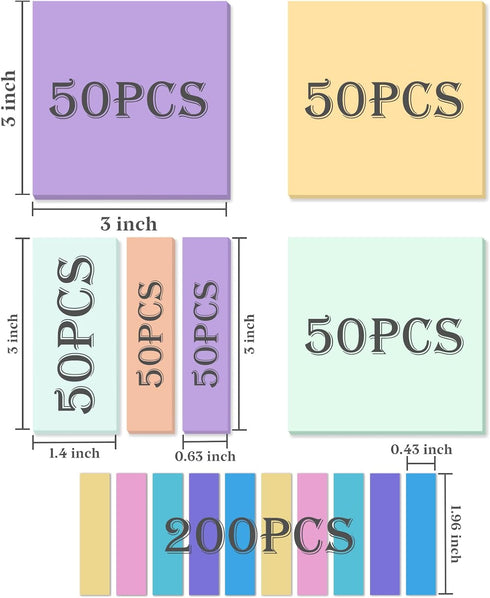 500 Sheets Transparent Macaron Sticky Notes 3 x 3 inch, Clear Sticky Note Waterproof See Through Memo Pad, Translucent Writable Index Book Tabs fo...