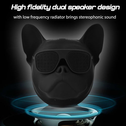 Bulldog Speaker Wireless Bluetooth Speaker, French Bulldog Speaker Portable Mini Speaker Bulldog Head Cool Artistic Stereo Decorative Speaker Supp...