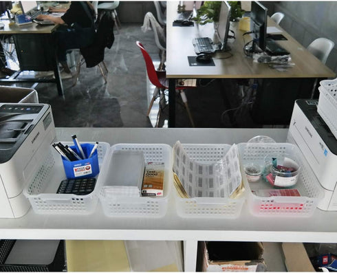 Rectangular Plastic Storage Organization Trays Baskets in Clear, 6-Pack...