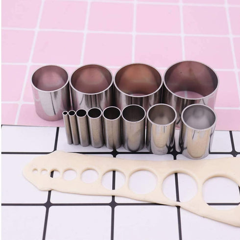 Allazone 33 PCS Acrylic Clay Cutter Set, Round Polymer Clay Cutters, Acrylic Clay Roller with Acrylic Sheet Backing Board, Plastic Scraper Clay DI...