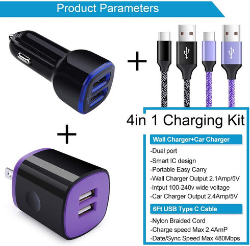 Type C Charger Fast Charging Block for Samsung Galaxy S24 Ultra S23 FE S22 S21 S20 S10 Note 20 A15 5G A54 A51 A10e A20 A50 A71 A21 A11 A01 A14, LG...