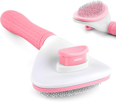 Cat Brush Self Cleaning Slicker Brush with Release Button, Dog Shedding Brush for Grooming, Cat Comb Pet Massage Tool Suitable for Long or Short P...