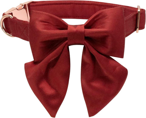 Lionet Paws Bowtie Dog Collar - Comfortable Silk Dog Collar with Detachable Bow Tie for Puppy and Cat, Neck 8-12 Inches...