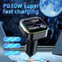 3 Port Fast Car Charger, PD30W & QC3.0 Cigarette Lighter Charger for Multiple Devices, Rapid Charging Adapter Compatible with iPhone 15 Pro Max/15...
