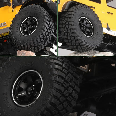 4PCS 1/24 1 inch All Terrain Rainforest Butyl Rubber Softer Version Tire with Liner Sponge for AXIAL SCX24 2021 Bronco, FMS FCX24, Jeep JT Gladiat...