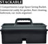 3-Compartment Plastic Cleaning Caddy Basket – Stackable Large Commercial Quality Plastic Tool Organizer Bucket with Handle, Black...
