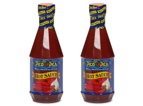 Pico Pica Mexican Hot Sauce 2 Pack - HOT - 15.5 Oz (2 Large Plastic Bottles)...
