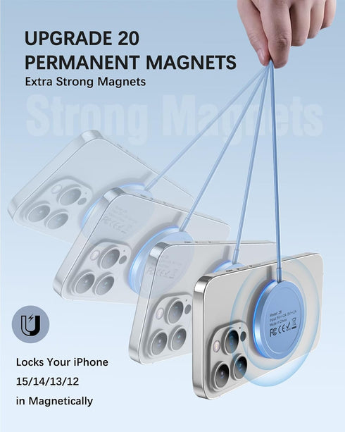 Magnetic Wireless Charger Fast Apple Mag-Safe Charger for iPhone 15 Pro Max/15 Pro/15/15 Plus/14/13/12 Series AirPods 3/2/Pro/Pro 2 LED Magnet Cha...