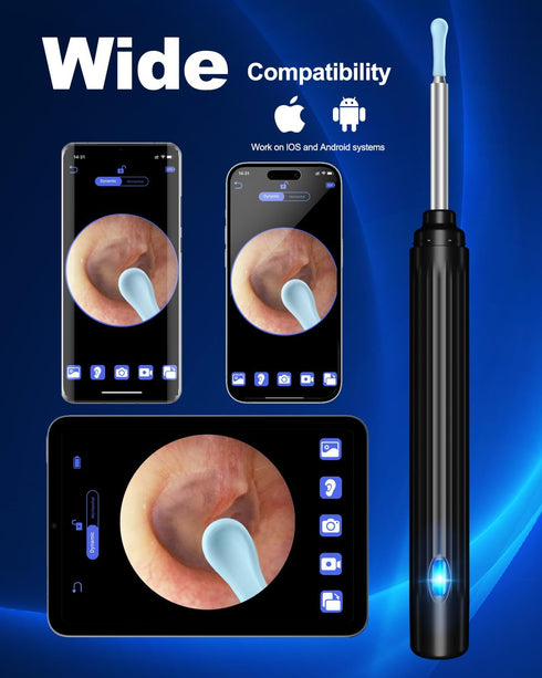 Ear Wax Removal Kit,Ear Cleaner with Camera,Ear Cleaning Kit 1269P HD Otoscope with Lights and 6 Ear Picks, Earwax Removal for Adults and Children...