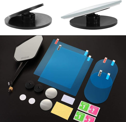 Boao 16 Pieces Car Waterproof Film Anti Rain Mirror Film Waterproof Car Blind Spot Side View Mirror Film Frameless Convex Rear View Mirror Rainpro...