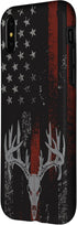 iPhone X/XS American Flag Whitetail Deer Buck Hunting USA FLAG Hunter Case...