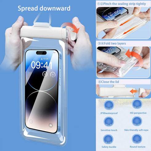 Waterproof Phone Pouch Case,Waterproof Cell Phone Dry Bag?Phone Pouch for Beach Kayaking Travel Drifting Swimming?Underwater Dry Bag for Phone Pro...