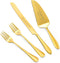 ROXBURGH Wedding Cake Knife and Server Set, Engraved Mr and Mrs Gold Forks Cake Cutting Set Pie Dessert Servers for Wedding Anniversary Bridal Sho...