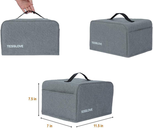 toaster Dust Cover Compatible with Cuisinart 2 Slice Toaster, with 2 Pockets hold Jam Spreader Knife & Toaster Tongs, prevent from water Dust and ...