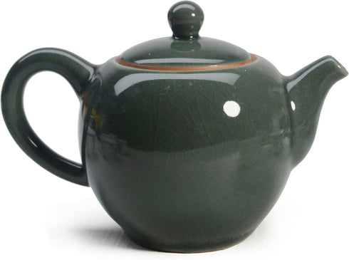 Porcelain Teapot, 12oz Tea Pot Small Teapots Chinese Tradition Ice Crack Glaze Ceramic Tea kettle (Green)...