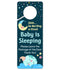 Funplus Baby Sleeping Sign - Do Not Knock or Ring - Plastic Door Knob Hanger Sign...