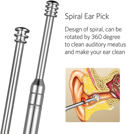 8 Pcs Ear Pick Earwax Removal Kit, Geengle Ear Cleansing Tool Set, Ear Curette Ear Wax Remover Tool with a Cleaning Brush and Storage Box...