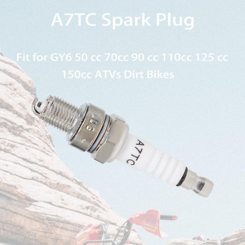 A7TC Spark Plug Fit for GY6 50 cc 70cc 90 cc 110cc 125 cc 150cc ATVs Dirt Bikes Go Karts Scooters Quad 4 Wheeler Pit Bike Dune Buggy Sandrail Mope...