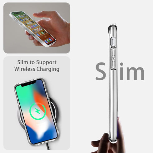 JJGoo Compatiable with iPhone X Case/iPhone Xs Case Clear, Transparent Shockproof Phone Case for iPhone X/XS, Slim Anti-Scratch Hard PC Back Prote...