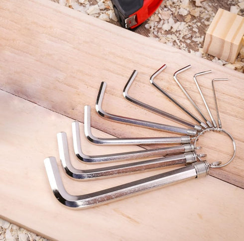 Allen Wrench Hex Key Set -Set Sizes 1.5-6mm - Pure steel (10 WRENCHES - INDUSTRIAL GRADE)...