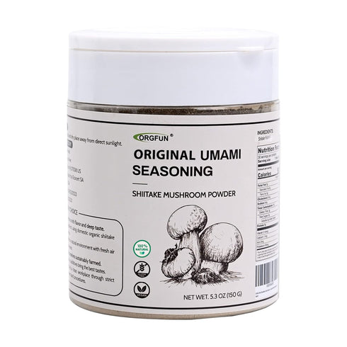 ORGFUN Original Shiitake Mushrooms Powder, Natural Umami Seasoning, Mushroom Powder for Cooking, 5.3 Oz...