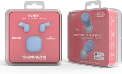 Coby Mini True Wireless Earbuds | Compact Lightweight in-Ear Headphones w/Case | World’s Smallest Wireless Ear Buds w/Built-in Mic | Wireless Head...