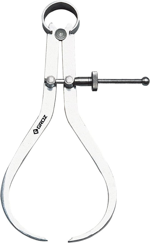 Groz 01414 10" Spring Outside Caliper, Matte Finish, with Solid Nut...
