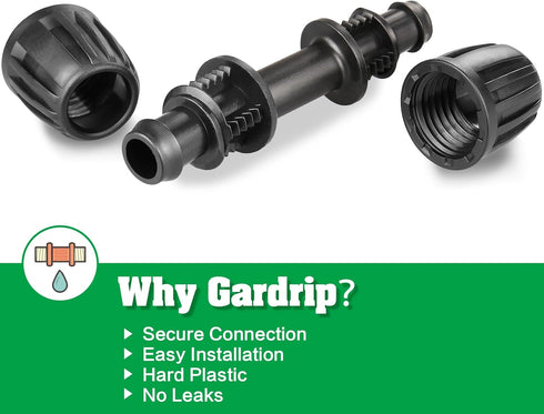 Drip Irrigation Fittings for 1/2 Inch Drip Tubing (1/2" ID x 0.65" OD)?1/2'' Drip Line Couplings Anti-drop Locked Nut Barbed Straight Coupling Con...