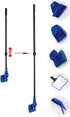 5 in 1 Aquarium/Fish Tank Cleaning Kit/Tool, Algae Scraper, Fish Net, Sponge, Plant Fork, Gravel Rake, Length Adjustable from 21 inches to 31 inch...