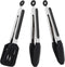 9 Inch Small Kitchen Tongs Set of 3, Silicone Cooking Tongs with Silicone Tips and Stainless Steel Handle, Silicone Tongs for Cooking, Serving...