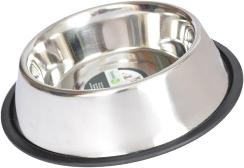ICONIC PET 96 oz/ 12 Cup Stainless-Steel Non-Skid Pet Food/Water Bowl with Rubber Ring - Rust Free, Dog/Cat Feeding Bowl is Dishwasher Safe, Noise...