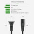 6FT LG TV Power Cord for LG TV 24" 28" 32" 40" 43" 48" 49" 50" 55" 60" 65" 75" 80" 85" LCD HD Smart 4K TV 2 Prong AC Power Cable, 43LH570A 55UH609...