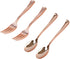 48Pcs Party Disposable Plastic Mini Forks and Spoons Set Polished Gold Cutlery Plastic Tasting Spoons Flatware Forks and Spoons for Small Appetize...