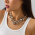 Exaggerated Punk Big Ball Necklaces for Women - Creative Irregular Gold/Silver Ball & Pearl Beads Choker, Party Bar Daily Wear Accessories Gifts...